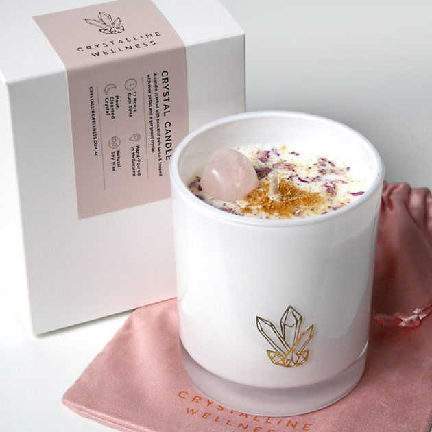 Crystalline Candle- Rose Quartz